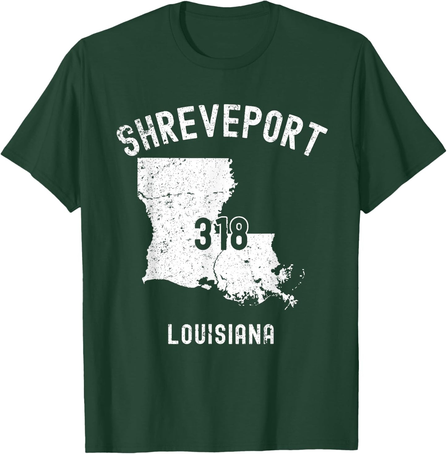 Shreveport Louisiana LA 318 Vintage Athletic Style T-Shirt - T-Shirt | Forest