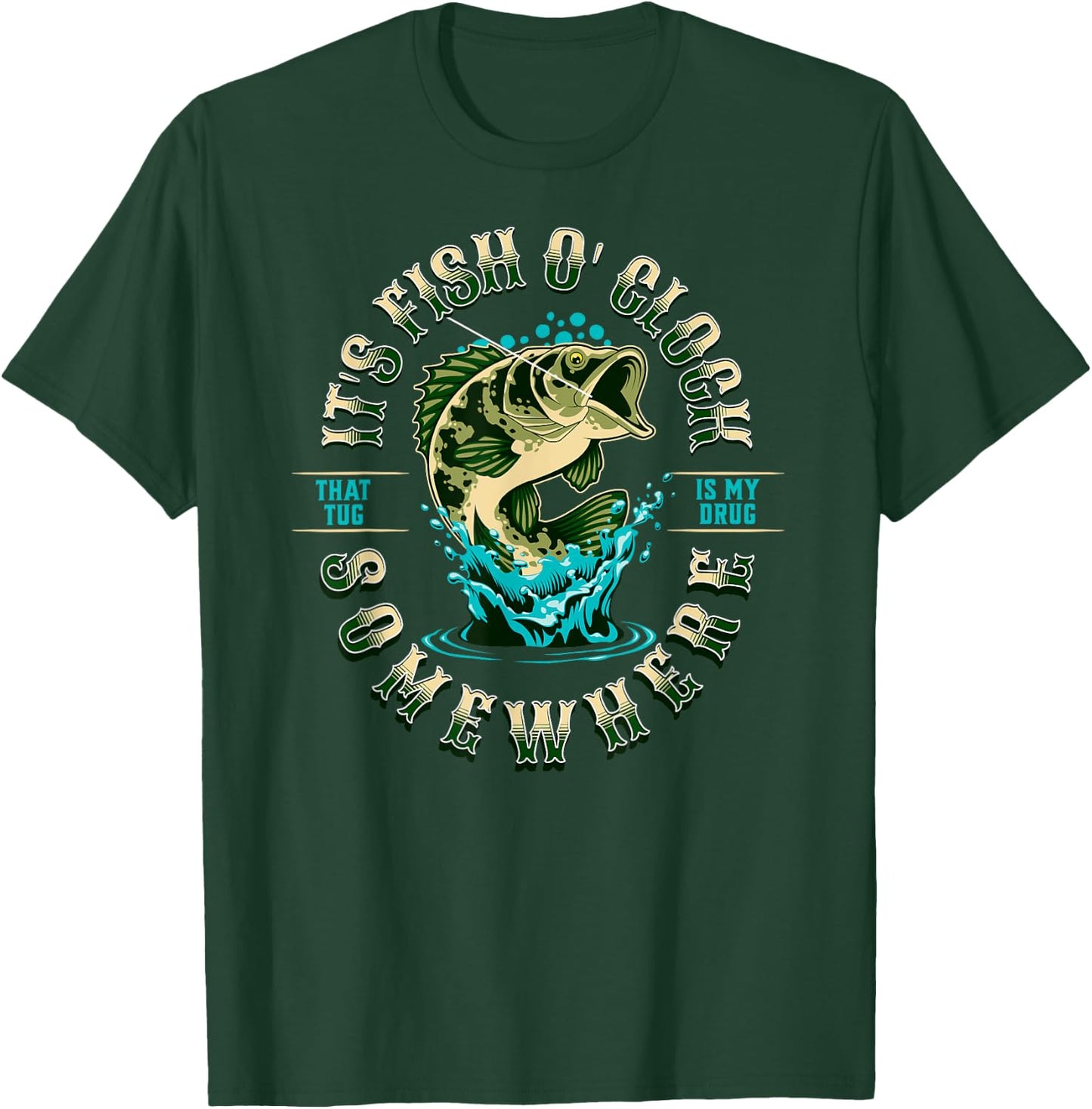 Cool Fishing Its Fish O Clock Somewhere Women Angler T-Shirt - T-Shirt | Forest