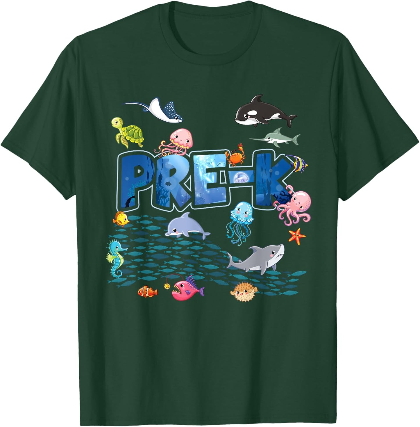 Pre-K Aquarium Cute First Day School PreK Kids Teachers T-Shirt - T-Shirt | Forest