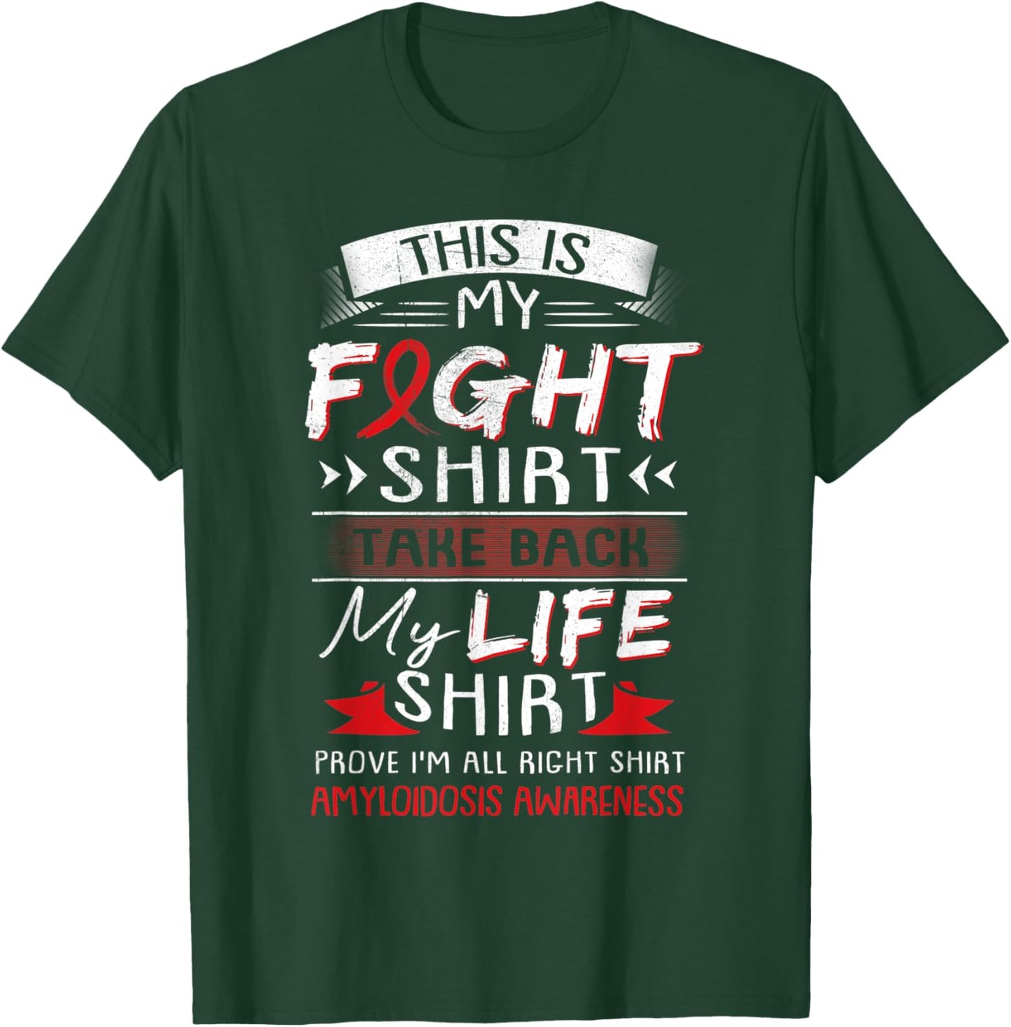We Wear Burgundy Amyloidosis Awareness Ribbon Gift T-Shirt - T-Shirt | Forest
