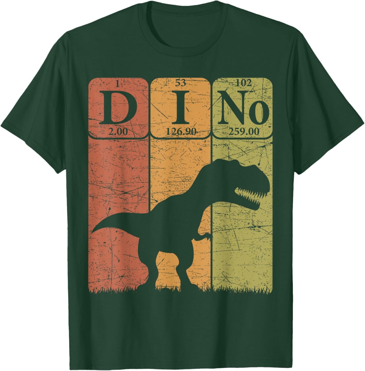 Dinosaur Periodic Table Elements T Rex Dino Paleontologist T-Shirt - T-Shirt | Forest