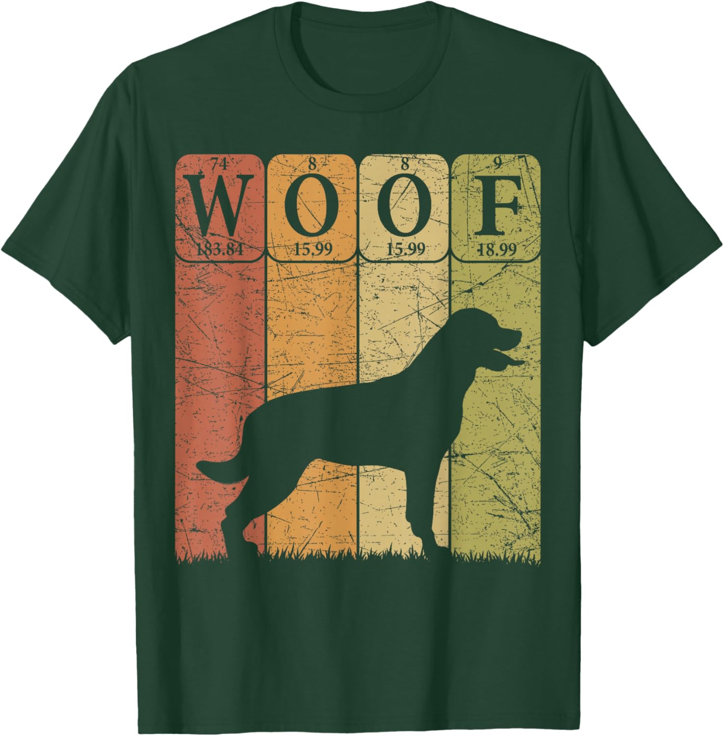 Rottweiler Dog Periodic Table Elements Dog Lover Funny Woof T-Shirt - T-Shirt | Forest