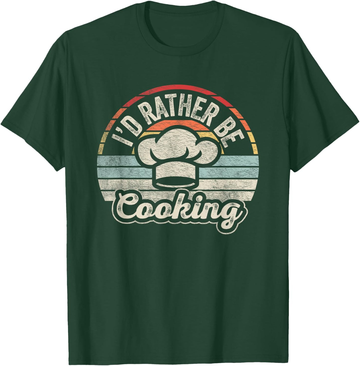 Nice 'n Cool Retro Vintage I'd Rather Be Cooking Funny Chef Black Short Sleeve T-Shirt - T-Shirt | Forest