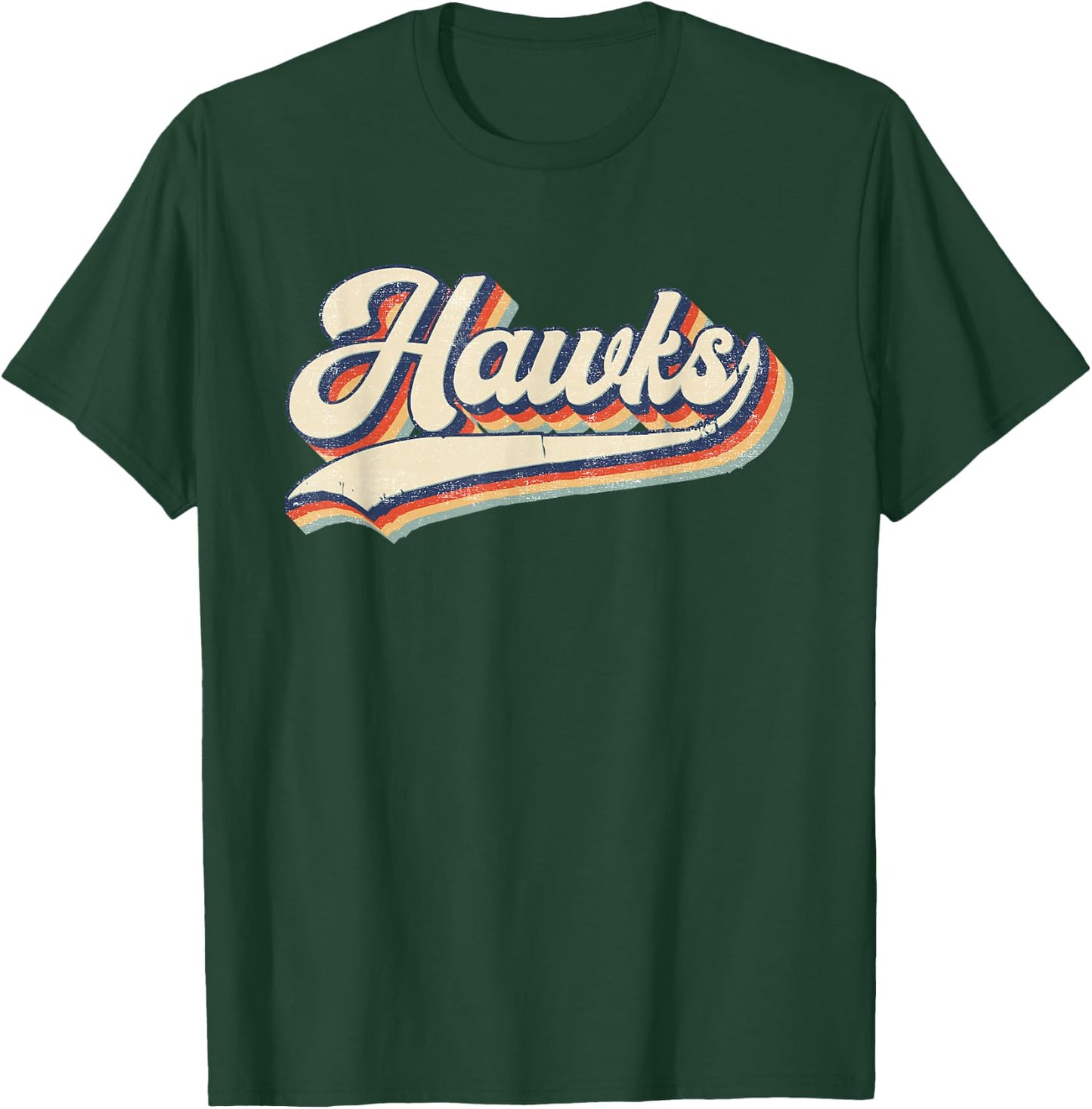 Hawks Sports Name Vintage Retro Gift Men Women Boy Girl T-Shirt - T-Shirt | Forest