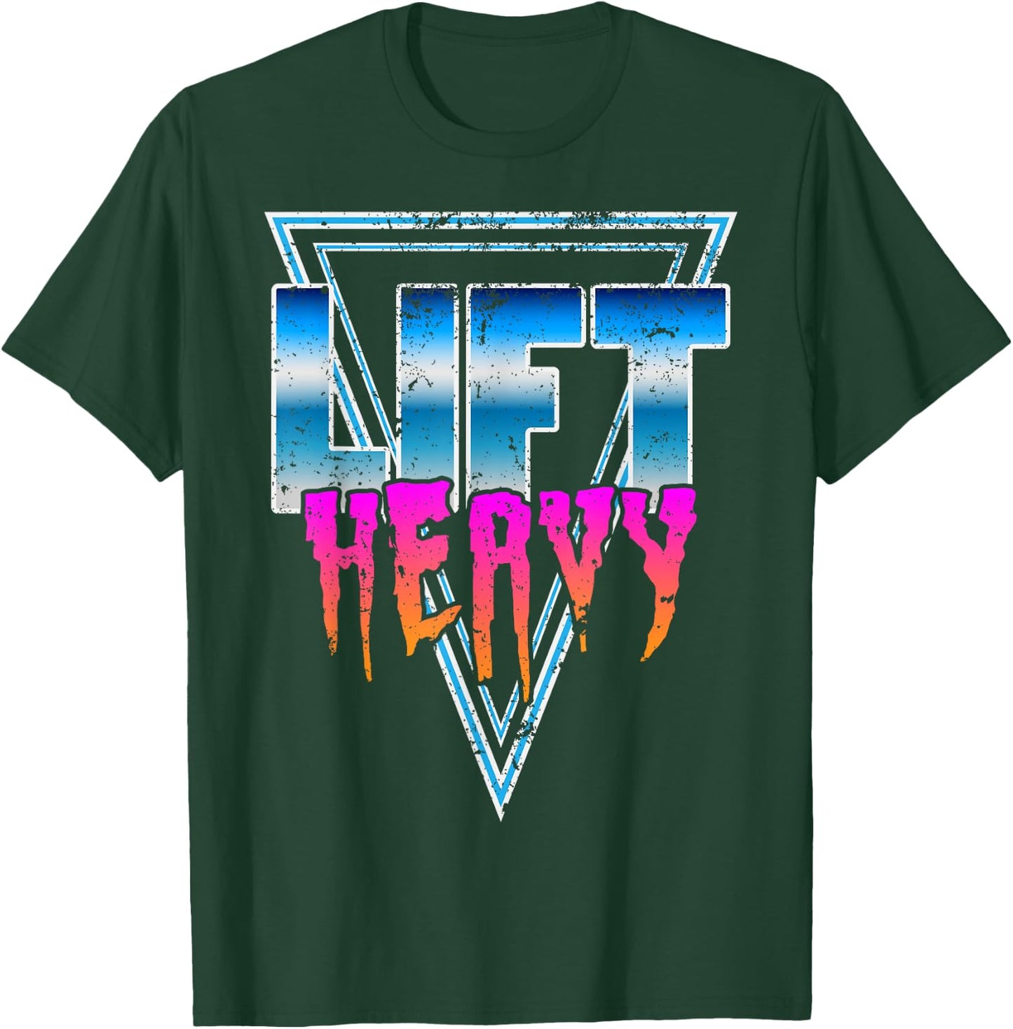 Lift Heavy Old School Retro 80's Golden Era Bodybuilding Gym T-Shirt - T-Shirt | Forest
