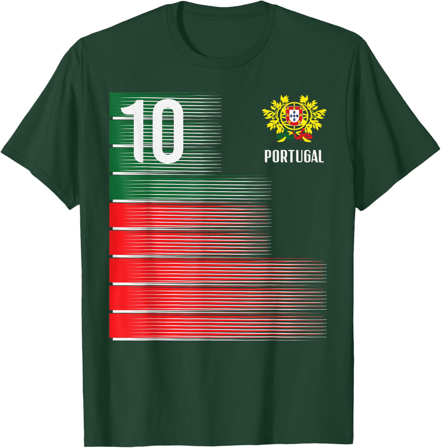 Portugal Number 10 Portuguese Soccer Fan Men Women Kids Boys T-Shirt - T-Shirt | Forest