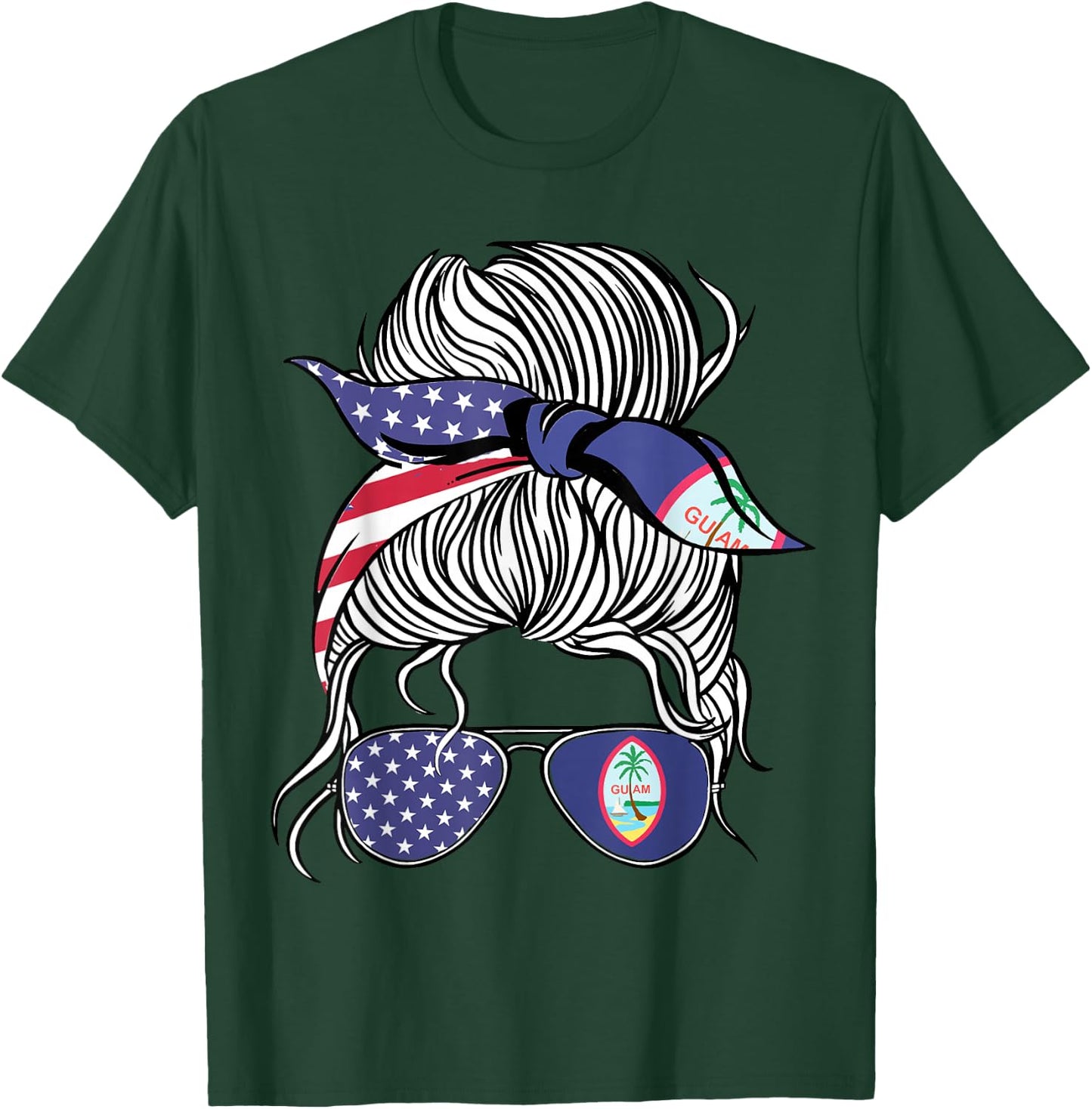 Guamanian American Patriot Grown Proud Women Girl Flag T-Shirt - T-Shirt | Forest