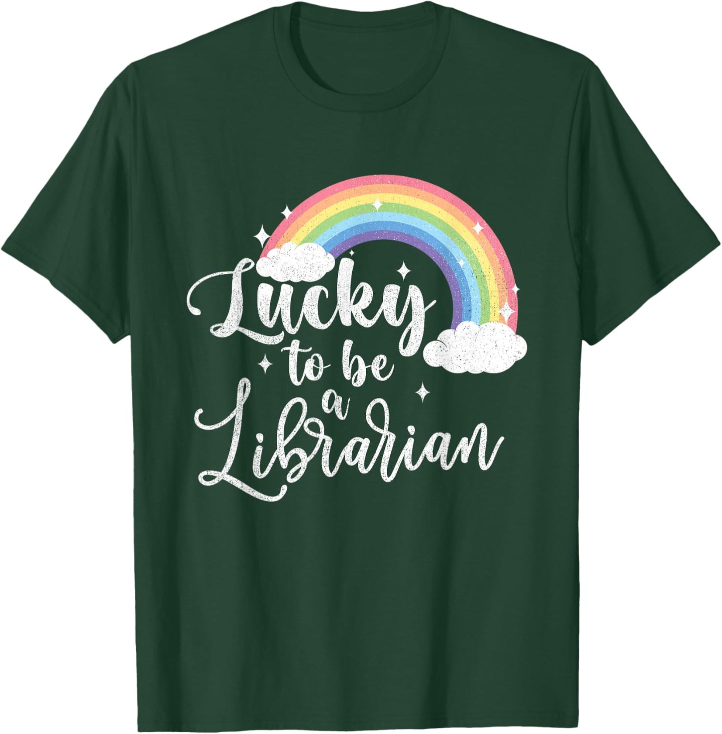 Lucky To Be A Librarian - St Patricks Day Library Assistant T-Shirt - T-Shirt | Forest