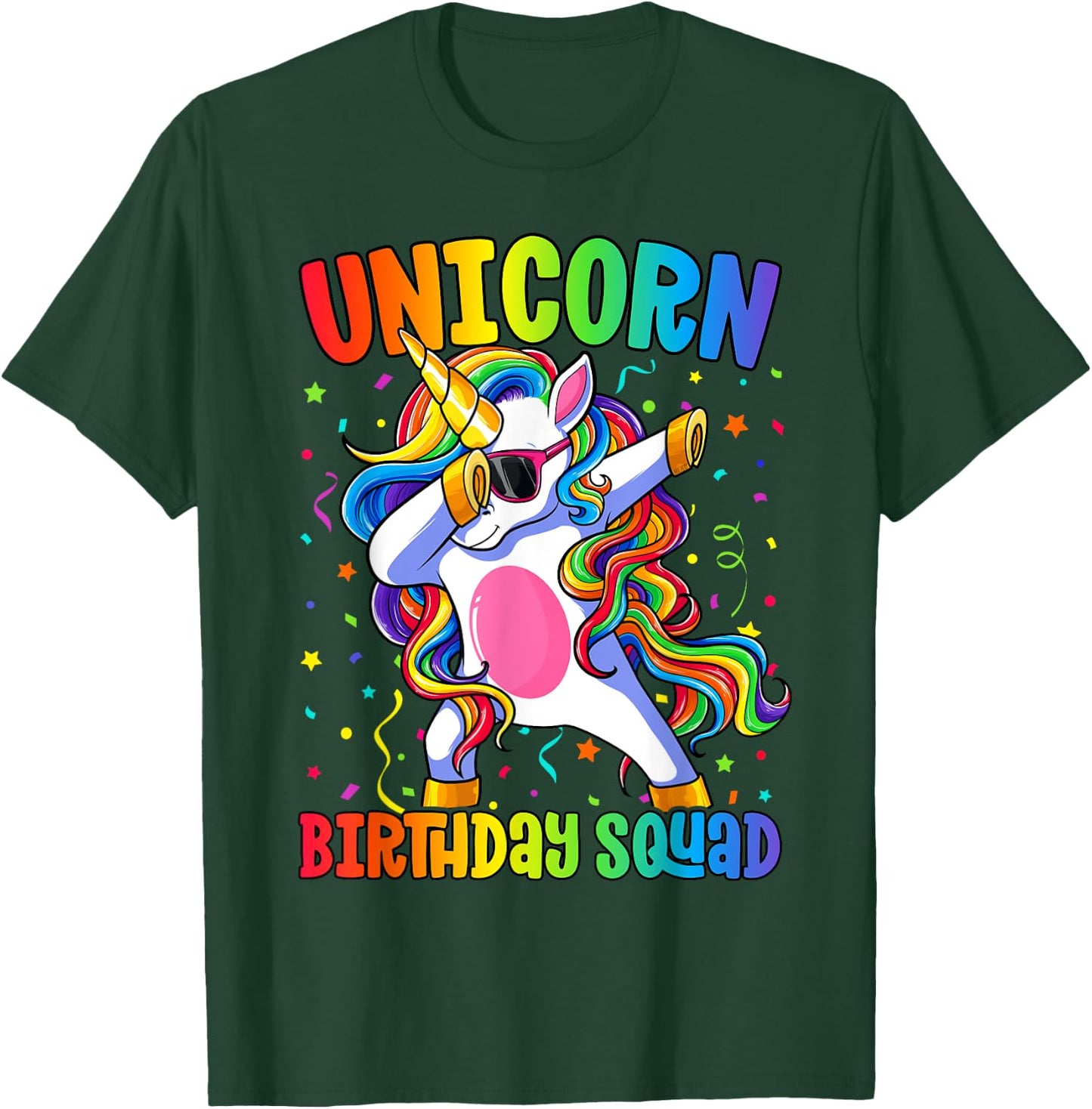 Birthday Squad Shirt Kids Dabbing Unicorn Birthday T-Shirt - T-Shirt | Forest