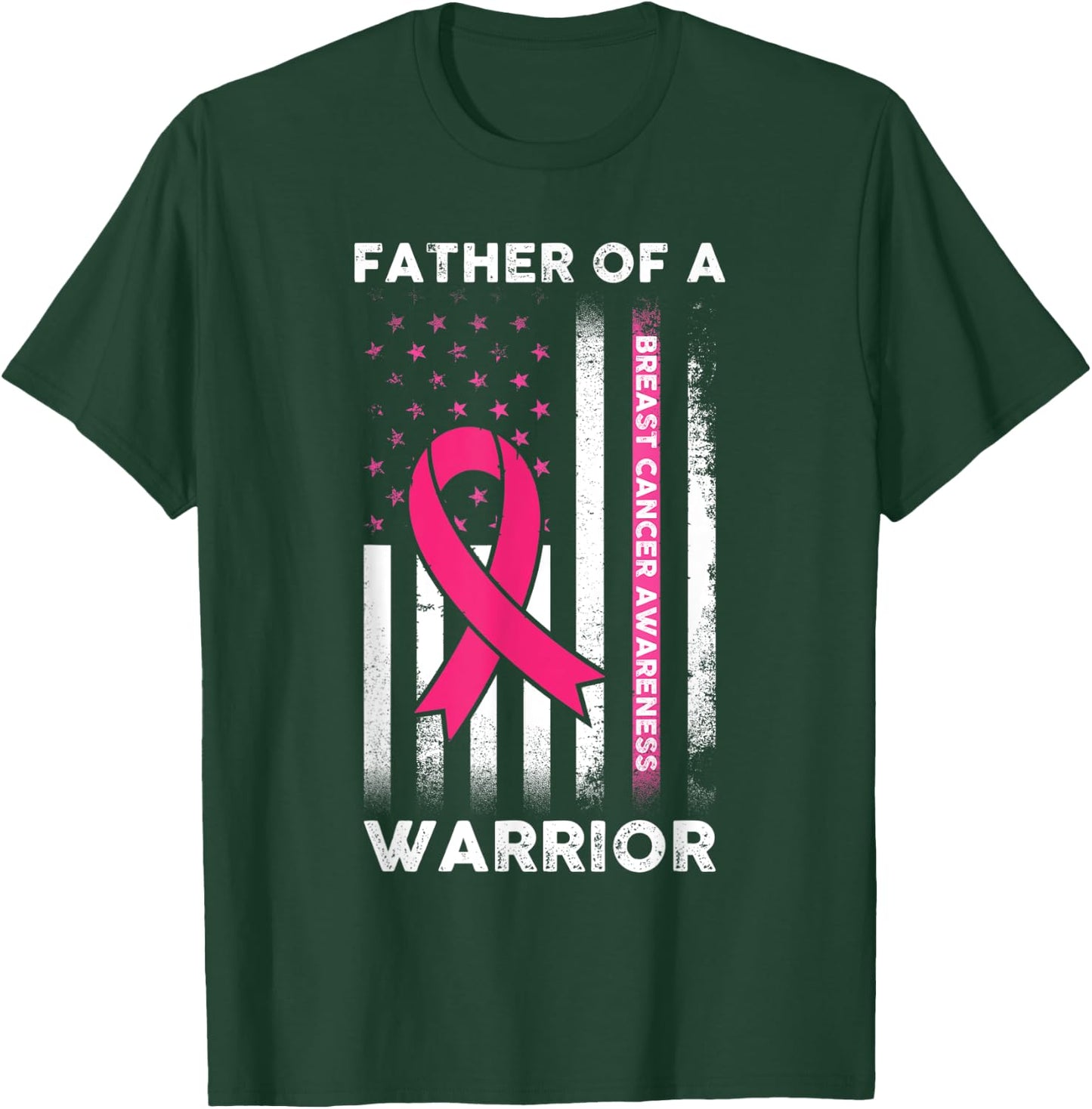 Breast Cancer Awareness - Father Of A Warrior Support Squad T-Shirt - T-Shirt | Forest
