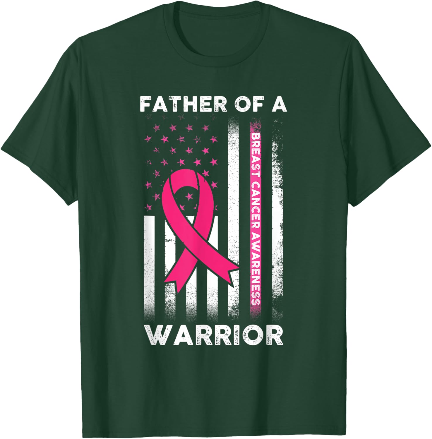 Breast Cancer Awareness - Father Of A Warrior Support Squad T-Shirt - T-Shirt | Forest