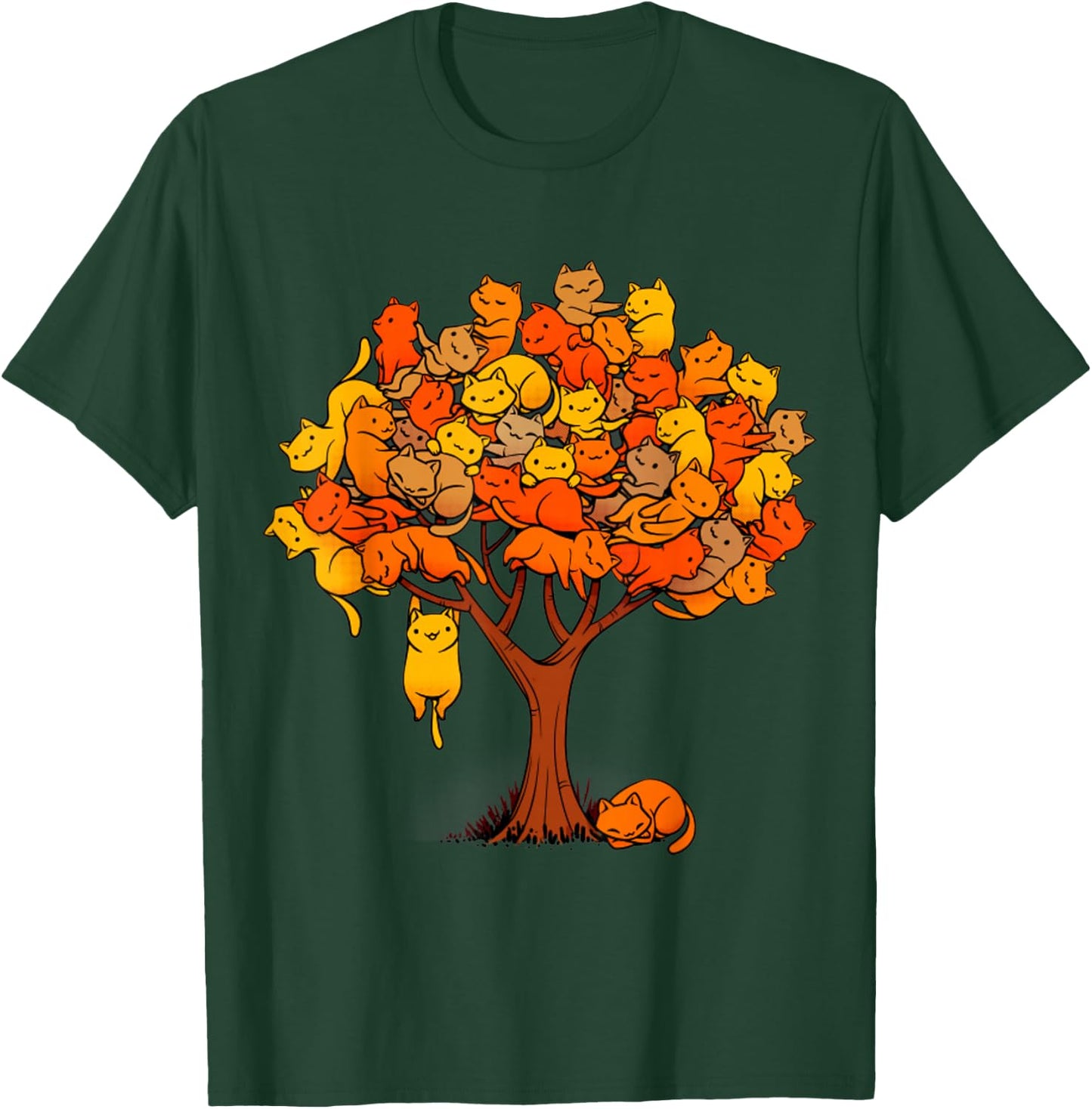Cat Tree Funny Animal Plant Pet Lover T-Shirt - T-Shirt | Forest