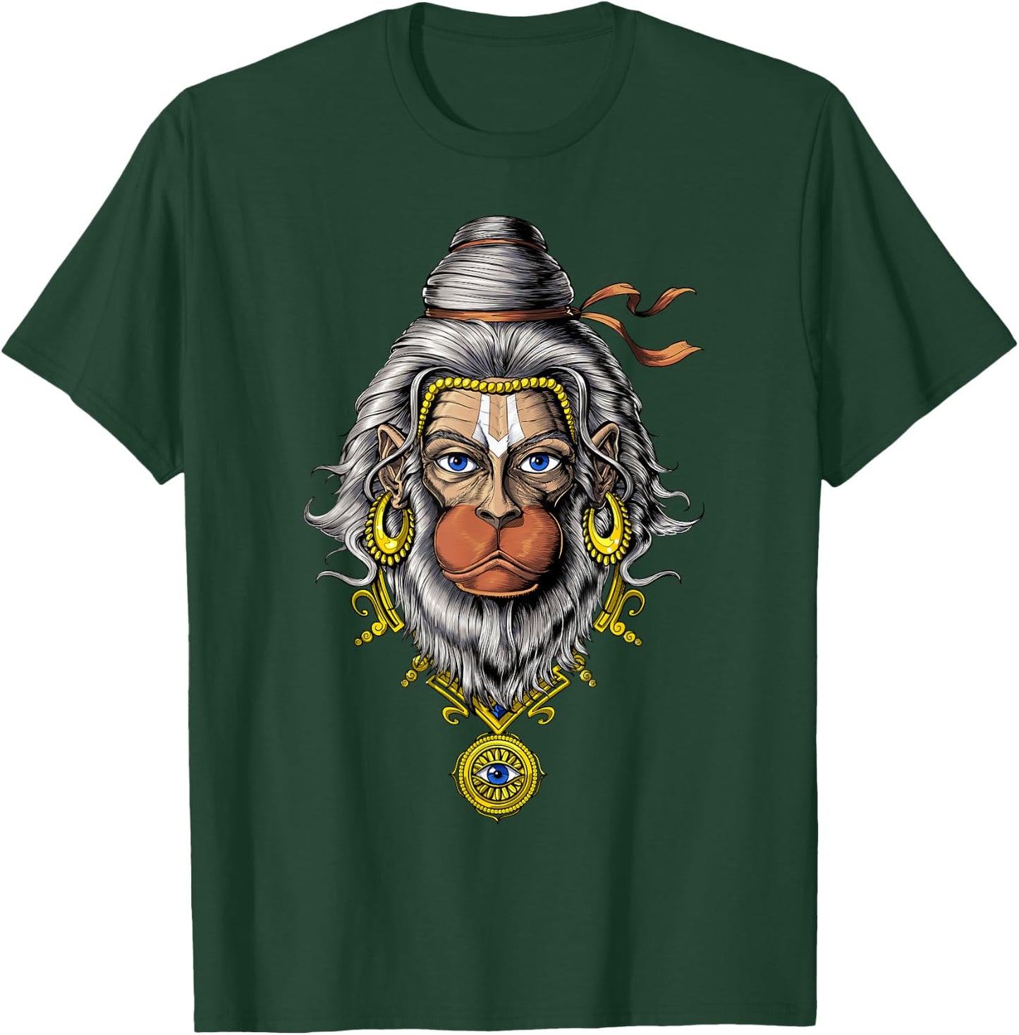 Hanuman Hindu God Hinduism Monkey Zen Yoga Spiritual T-Shirt - T-Shirt | Forest
