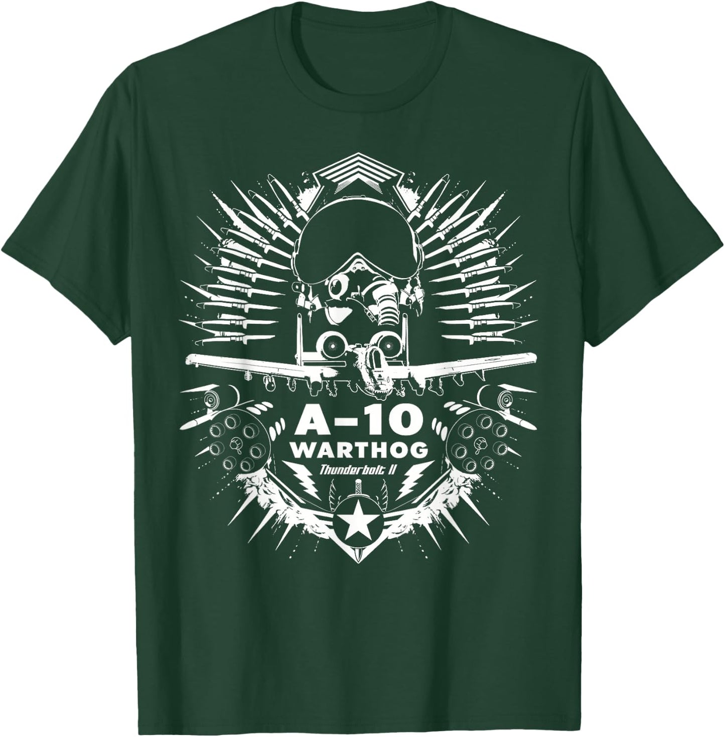 A-10 Thunderbolt II Warthog Cool Aircraft Pilot Helmet T-Shirt - T-Shirt | Forest