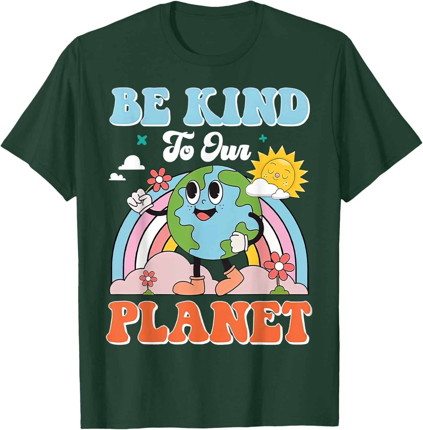 Earth Day Be Kind To Our Planet Retro Cute Earth Day T-Shirt - T-Shirt | Forest