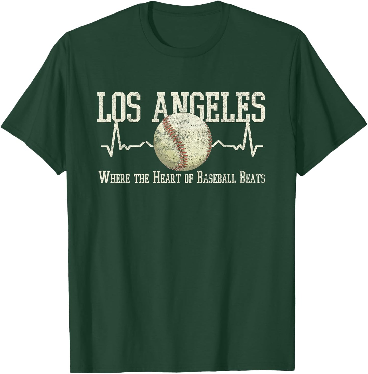 Vintage Baseball Los Angeles Graphic T-Shirt - T-Shirt | Forest