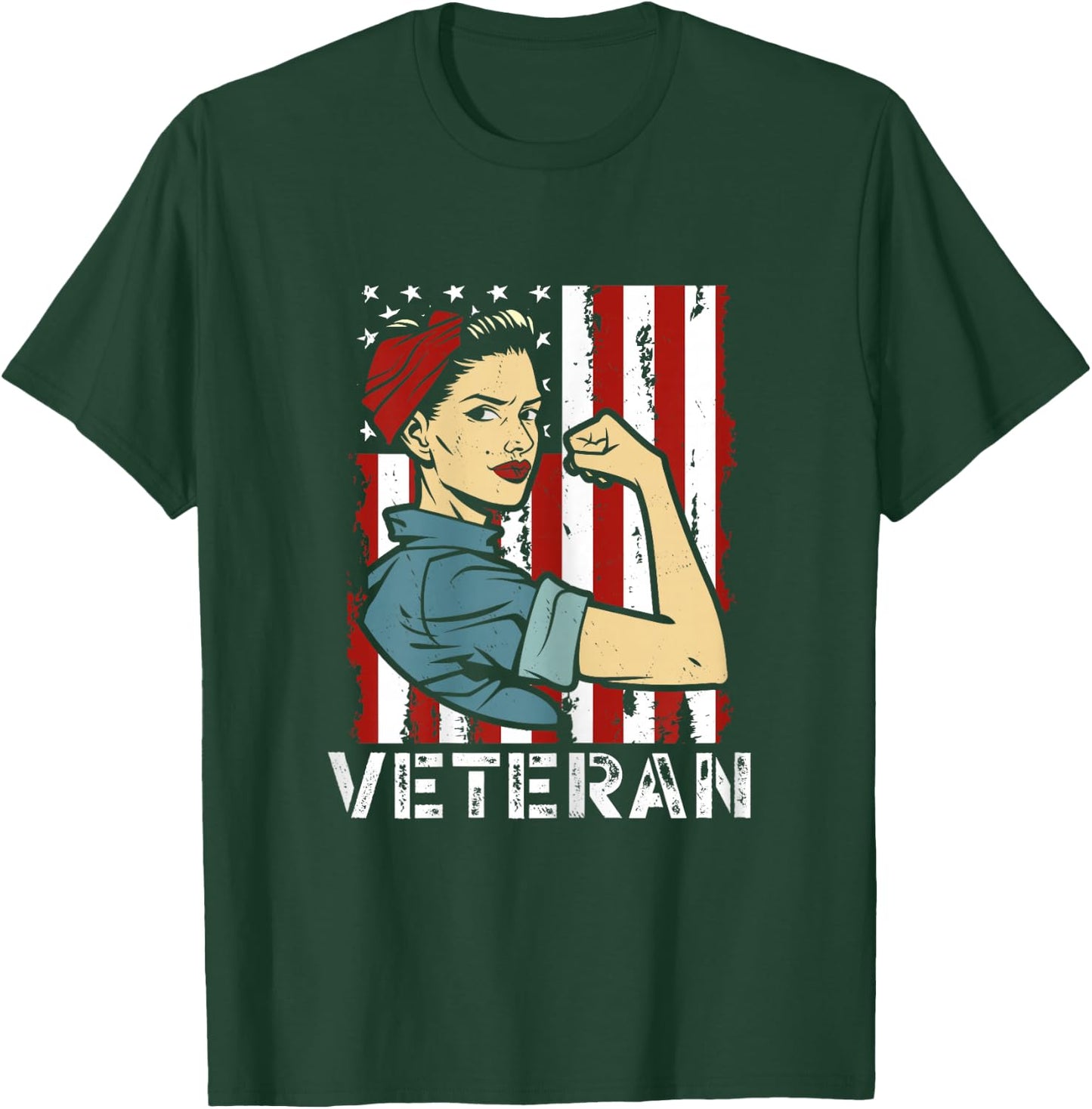 Female Veteran Veteran's Day U.S. Veteran T-Shirt - T-Shirt | Forest