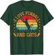 Retro Sunset I Love Pinball And Cats Pinball Machine Gamer T-Shirt - T-Shirt | Forest