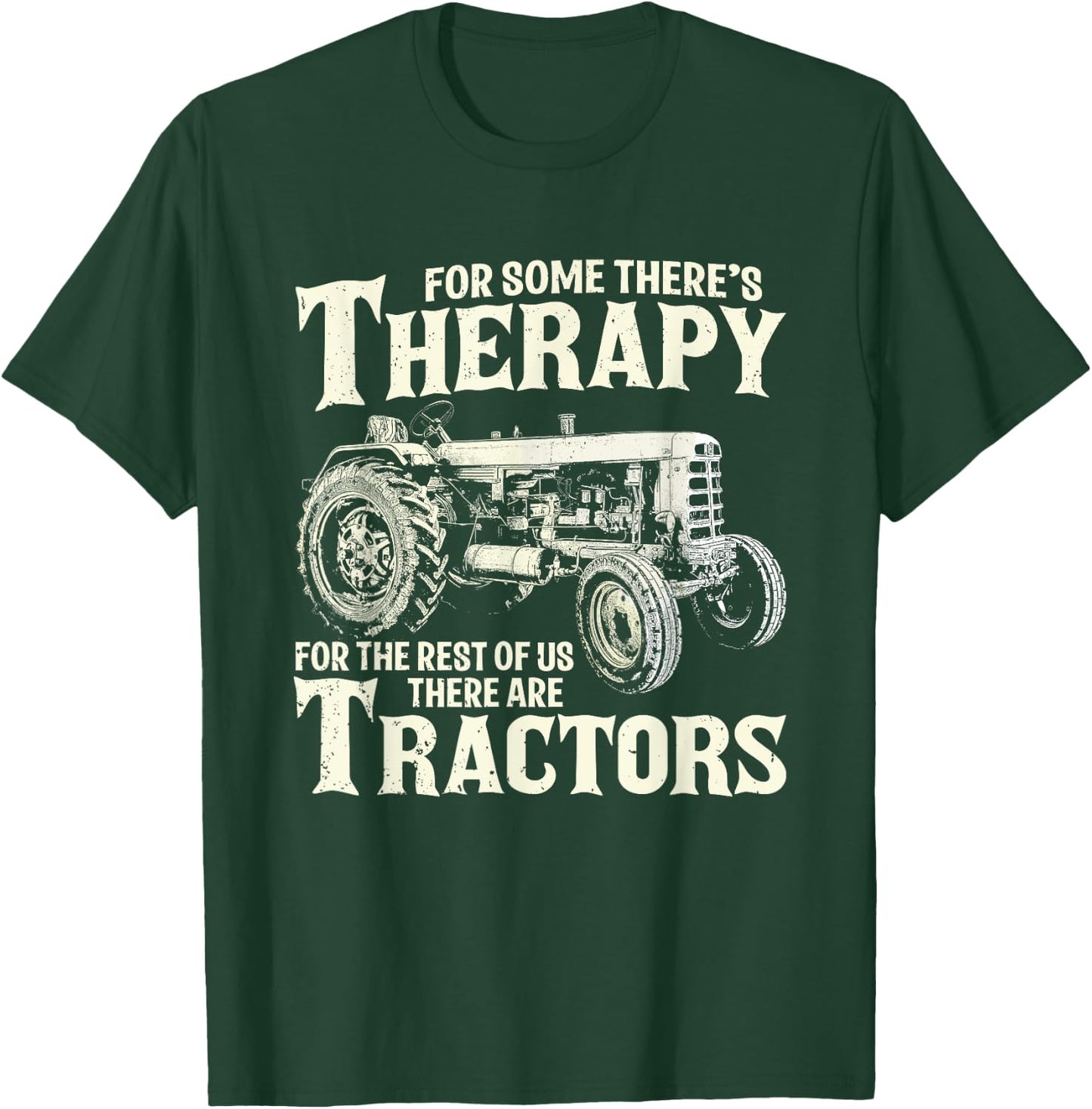 Funny Tractor Farmer Therapy Vintage Farm Tractor Farming T-Shirt - T-Shirt | Forest
