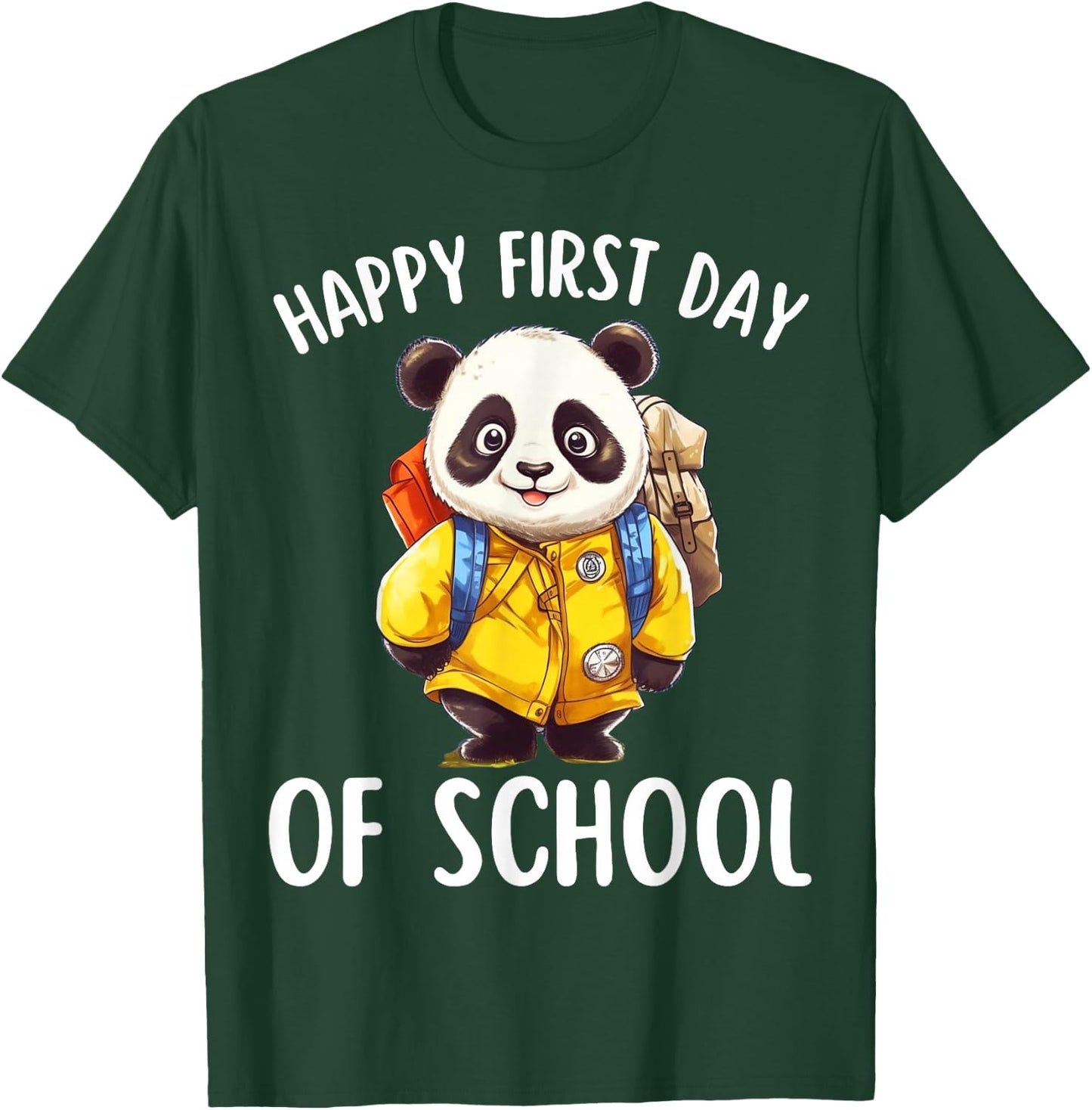 Happy First Day of School Kids and Teachers Panda T-Shirt - T-Shirt | Forest