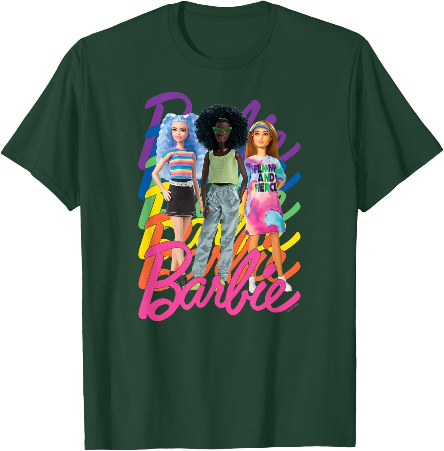 Barbie - Pride Rainbow Logo 3 Dolls T-Shirt - T-Shirt | Forest
