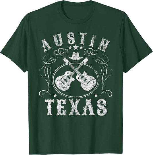 Austin Texas Travel Vintage Small T-Shirt - T-Shirt | Forest