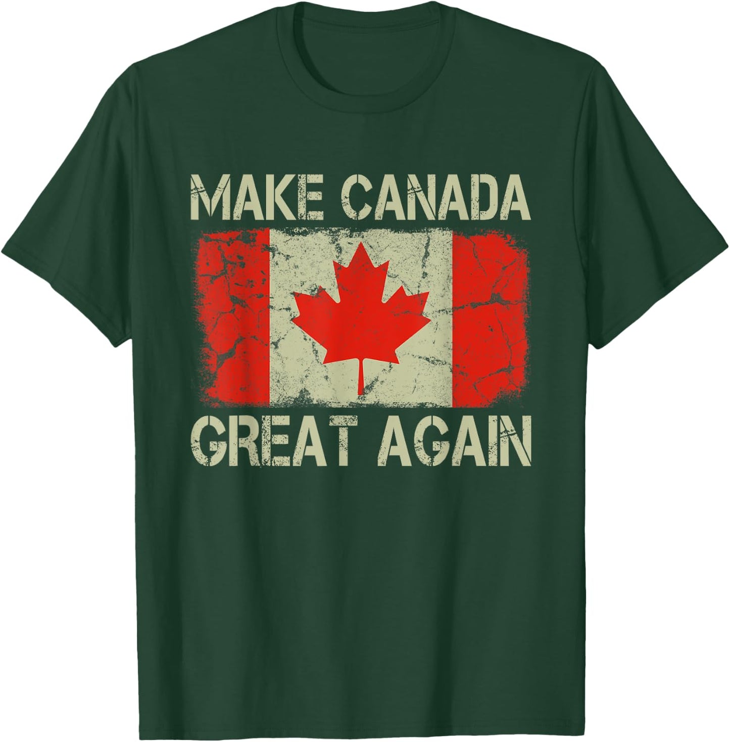 Vintage Canadian Flag Make Canada Great Again T-Shirt - T-Shirt | Forest
