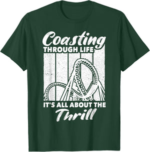 Roller Coaster Enthusiast Rollercoasters T-Shirt - T-Shirt | Forest