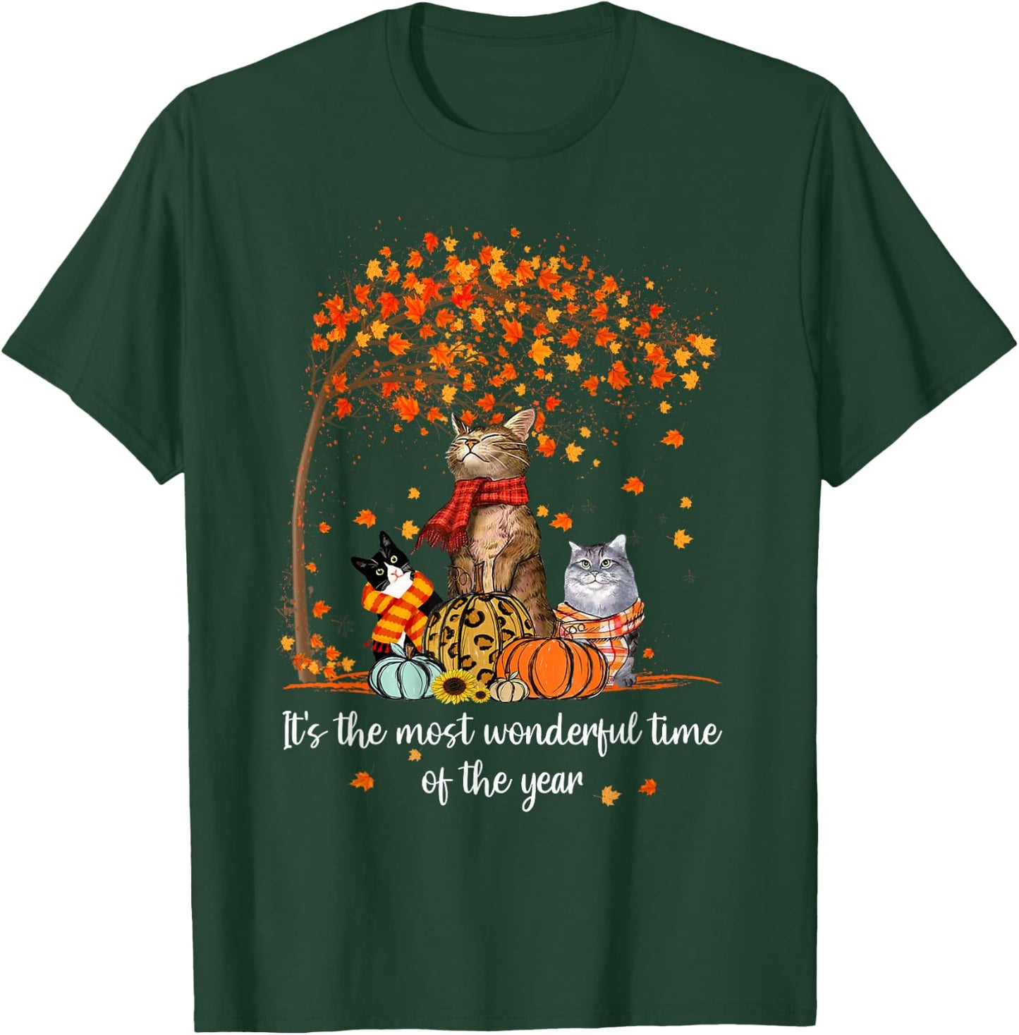 It's The Most Wonderful Time Of The Year Family Cats Autumn T-Shirt - T-Shirt | Forest