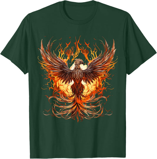 Phoenix Rising From Ashes Resurrection Rebirth New Beginning T-Shirt - T-Shirt | Forest