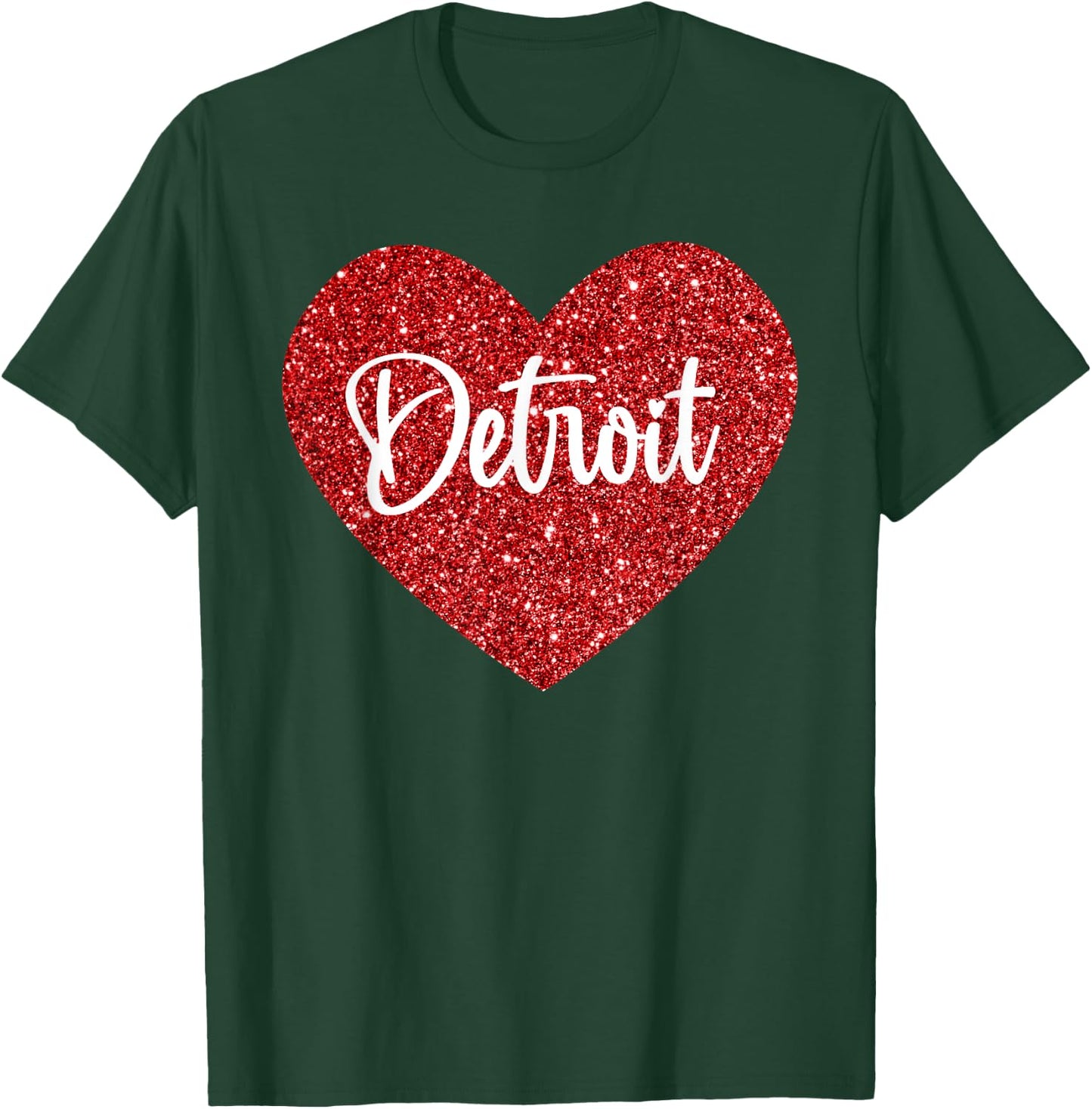 I Love Detroit Red Heart T-Shirt - T-Shirt | Forest