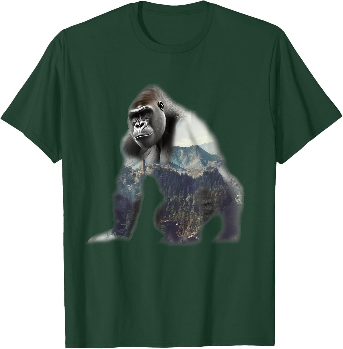 Gorilla Ape Silverback Primate Nature Jungle T-Shirt - T-Shirt | Forest