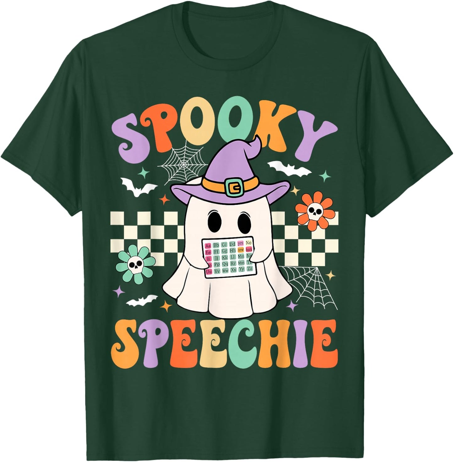 Spooky Speechie Speech Therapy Halloween Retro SLP Halloween T-Shirt - T-Shirt | Forest
