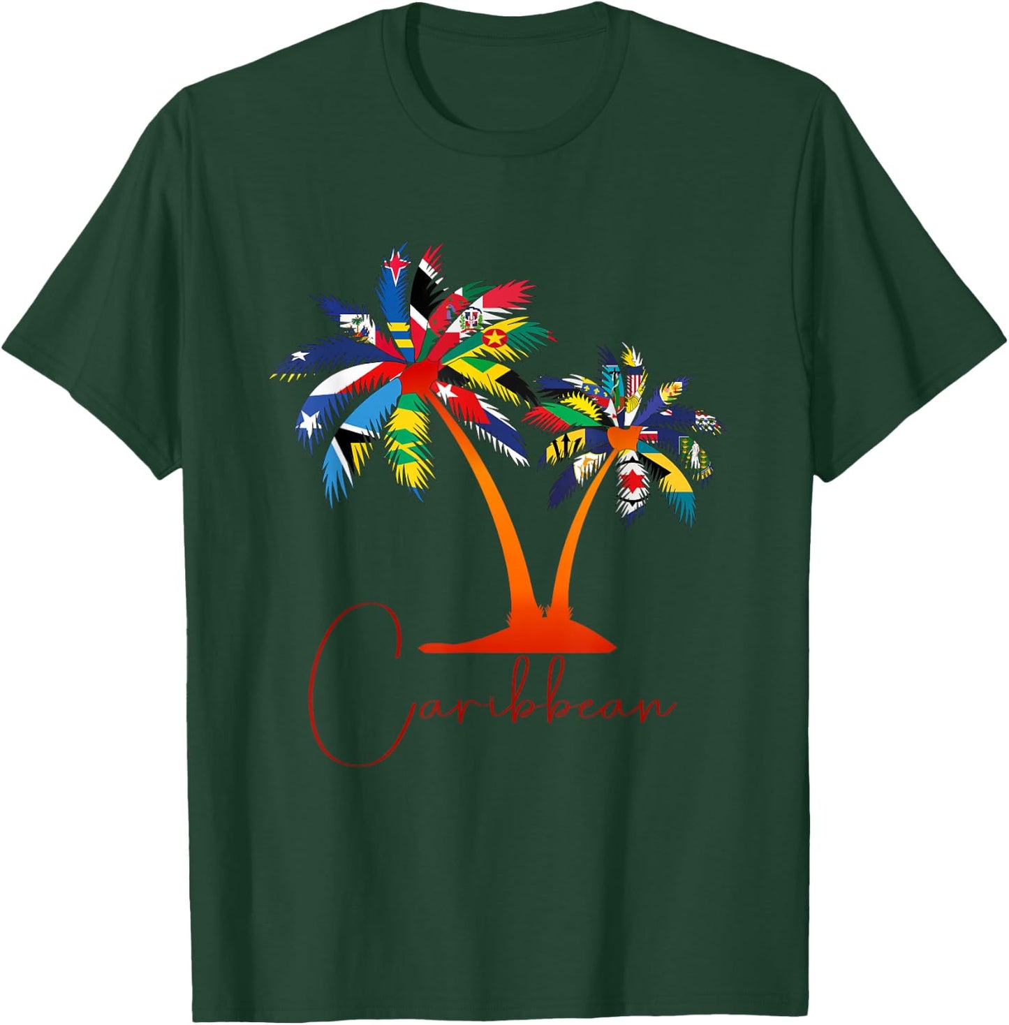 Caribbean Islands Flags, Caribbean Sea Tour T-Shirt - T-Shirt | Forest