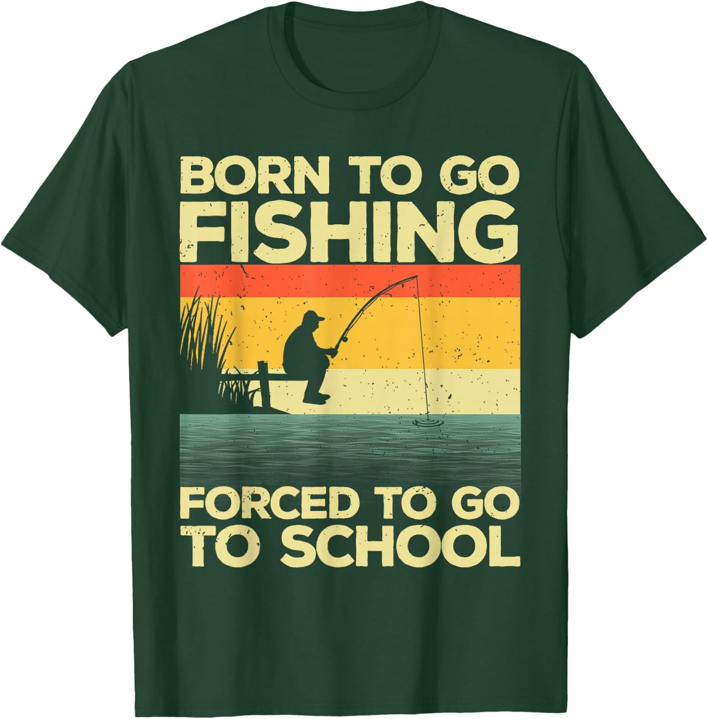 Cool Fishing Women Kids Bass Fishing Fisherman Fish Small T-Shirt - T-Shirt | Forest