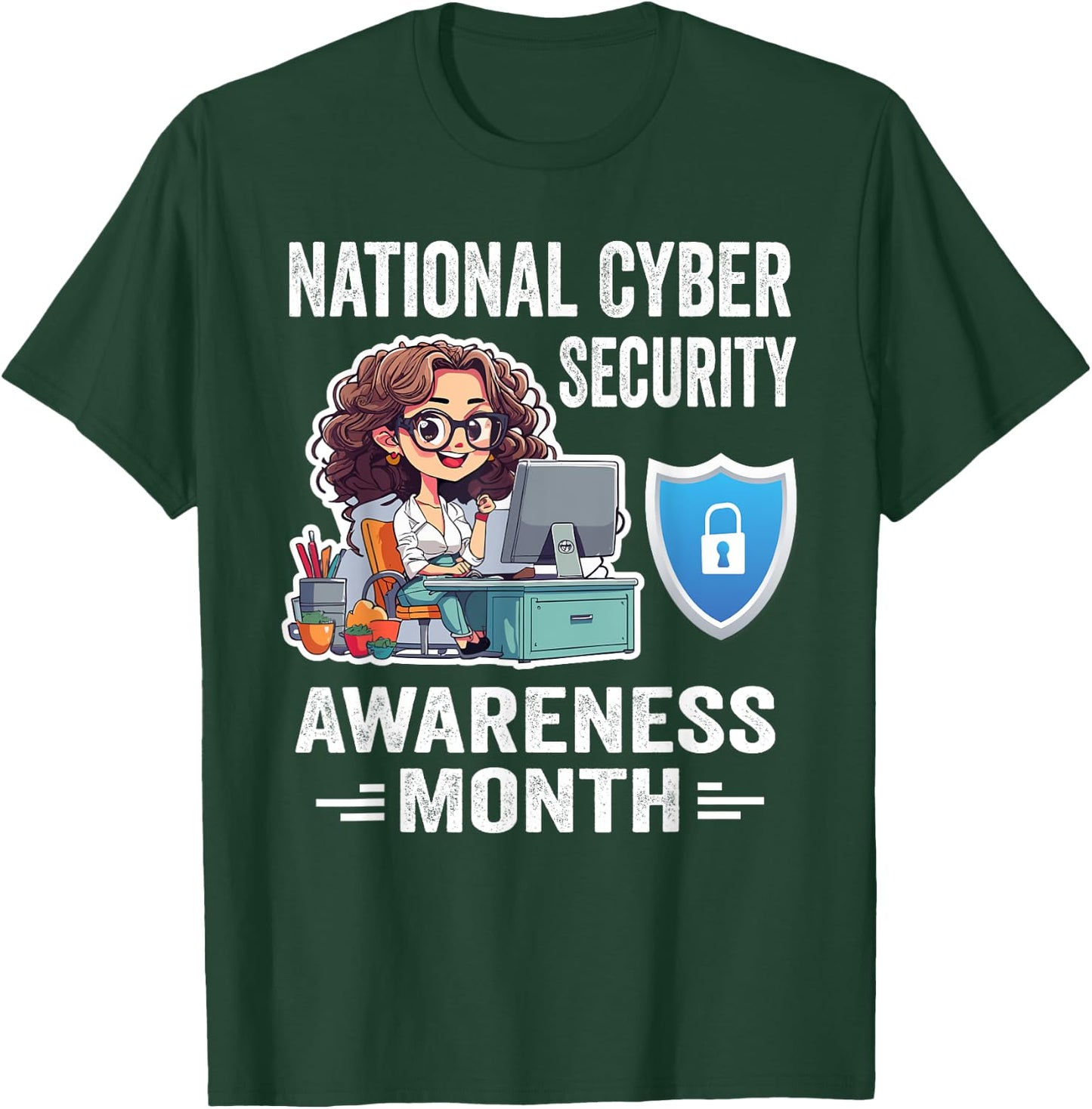 National Cyber Security Awareness Month Tech Security Team T-Shirt - T-Shirt | Forest