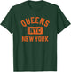 Queens NYC New York Gym Style Distressed Orange Print T-Shirt - T-Shirt | Forest