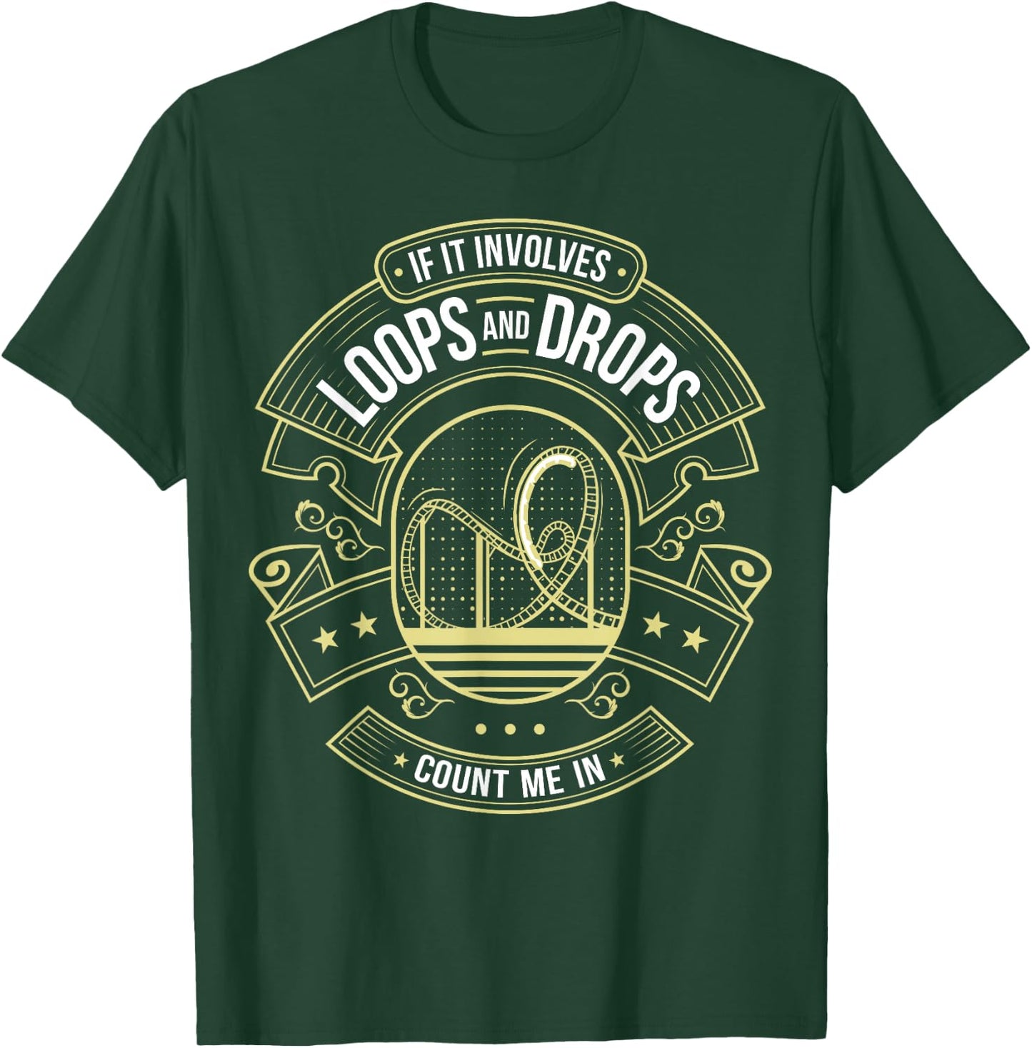Roller Coaster Gifts & Amusement Park Apparel -Adults, Kids Black Short Sleeve Funny Rollercoaster Theme Park I Roller Coaster T-Shirt - T-Shirt | Forest