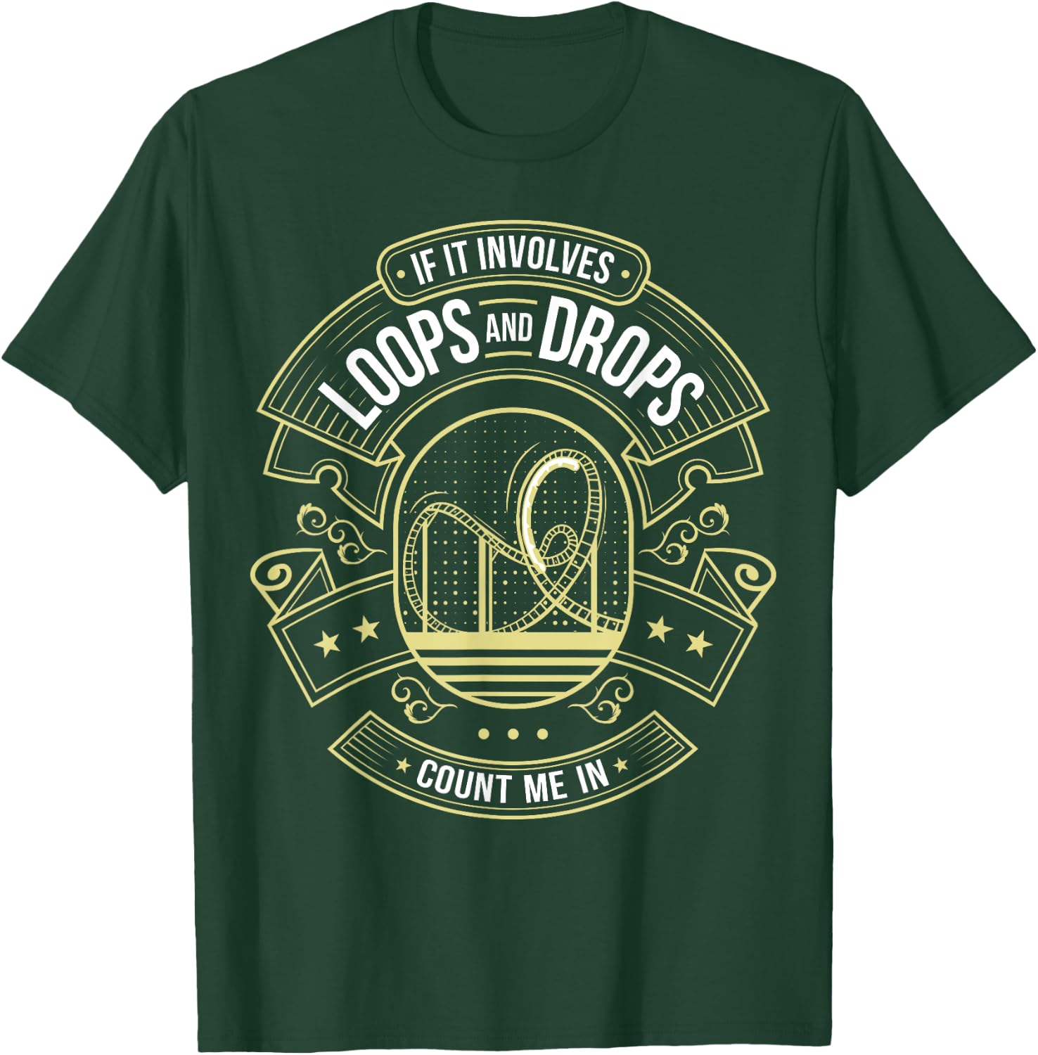 Roller Coaster Gifts & Amusement Park Apparel -Adults, Kids Black Short Sleeve Funny Rollercoaster Theme Park I Roller Coaster T-Shirt - T-Shirt | Forest