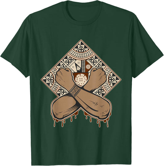 Fiji Islands Abstract Masi Authentic Summer Vest Tapa T-Shirt - T-Shirt | Forest