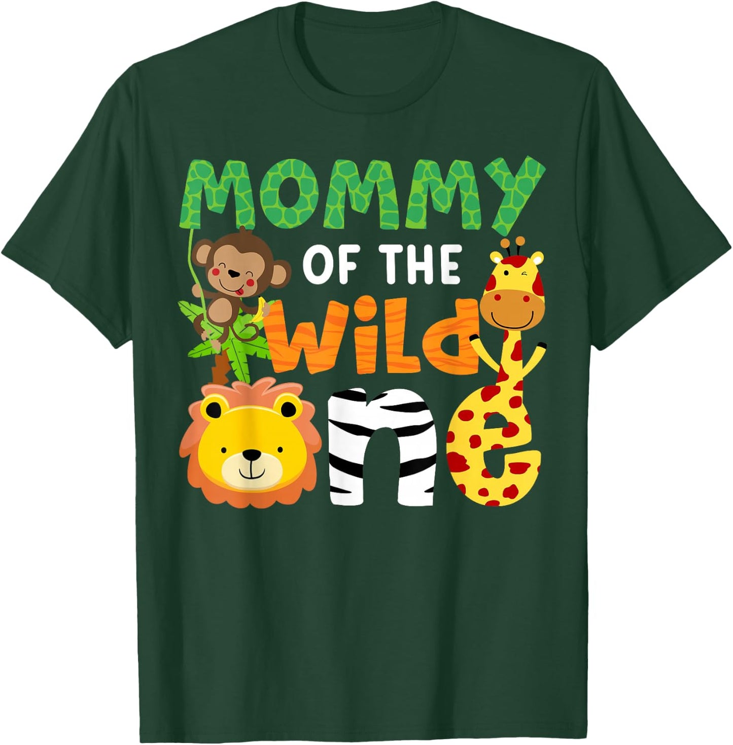 Mommy of the Wild One Zoo Theme Bday Safari Jungle Animals T-Shirt - T-Shirt | Forest