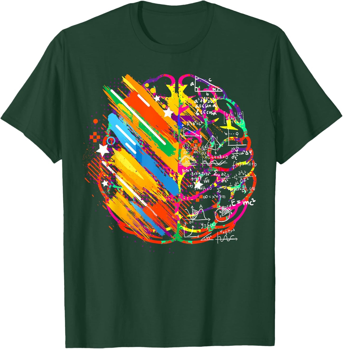 Colorful Brain Art Teacher Artist Painter Student T-Shirt - T-Shirt | Forest
