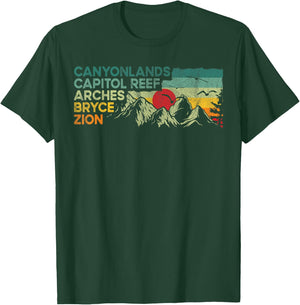 Vintage utah national parks Moab utah mighty five souvenir T-Shirt - T-Shirt | Forest