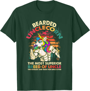 Bearded Unclecorn The Most Superior Breed Of Uncle Unicorn T-Shirt - T-Shirt | Forest