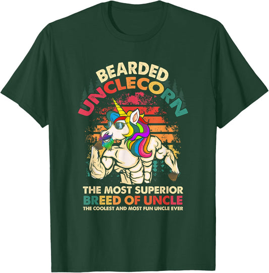 Bearded Unclecorn The Most Superior Breed Of Uncle Unicorn T-Shirt - T-Shirt | Forest