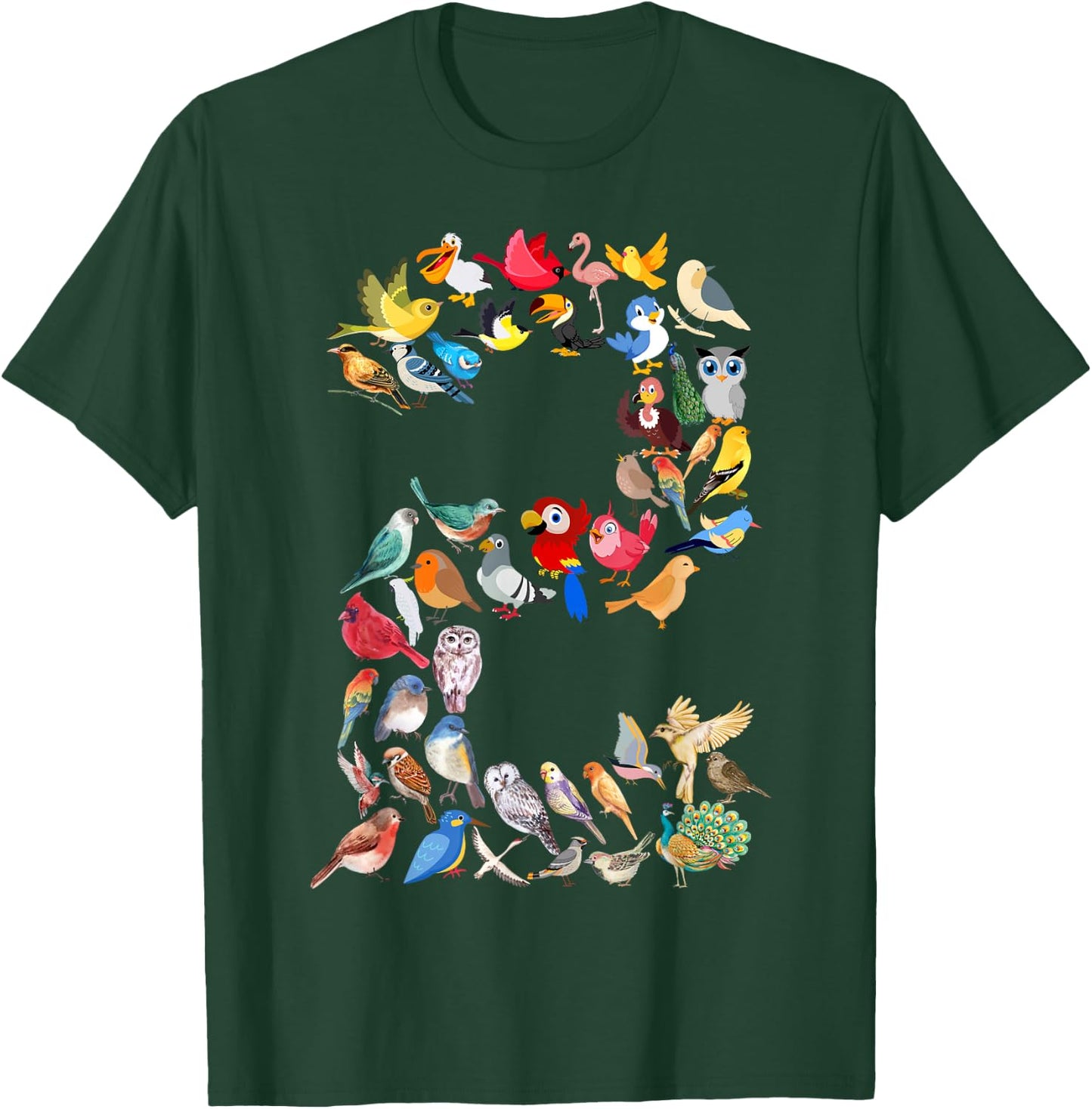 Toddler 2nd Birthday Birds Themed 2 Year Old Kids Bird Lover T-Shirt - T-Shirt | Forest