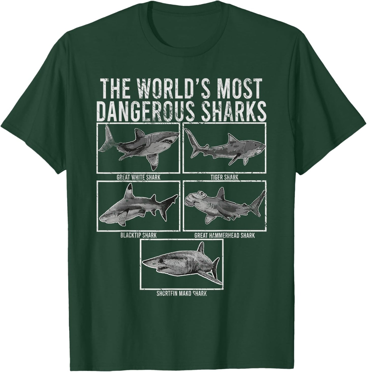The world's most dangerous sharks vintage Shark Lover Ocean T-Shirt - T-Shirt | Forest