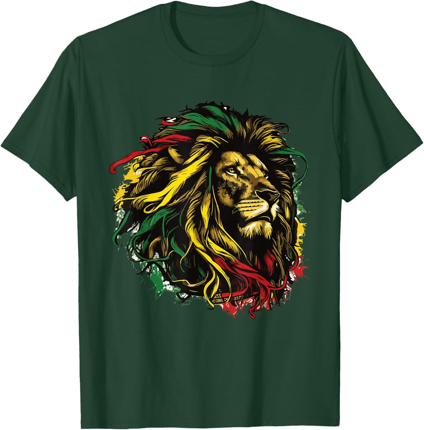 Jamaican Lion Jamaican Rasta Flag Lion of Judah Reggae Music T-Shirt - T-Shirt | Forest
