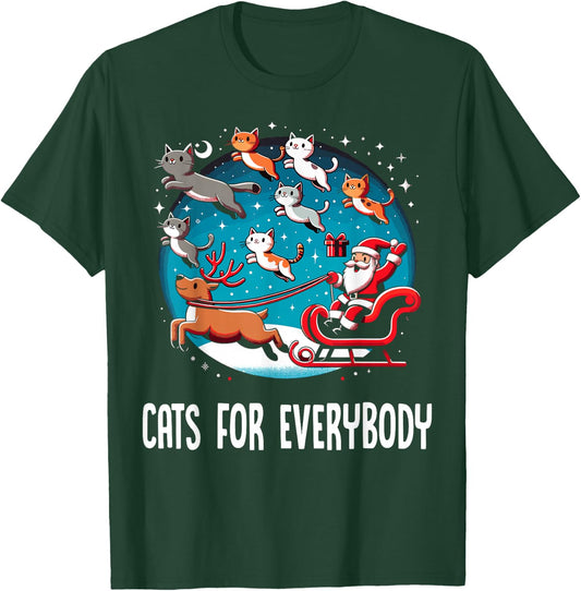 Xmas Cats For Everybody Christmas Cat T-Shirt - T-Shirt | Forest