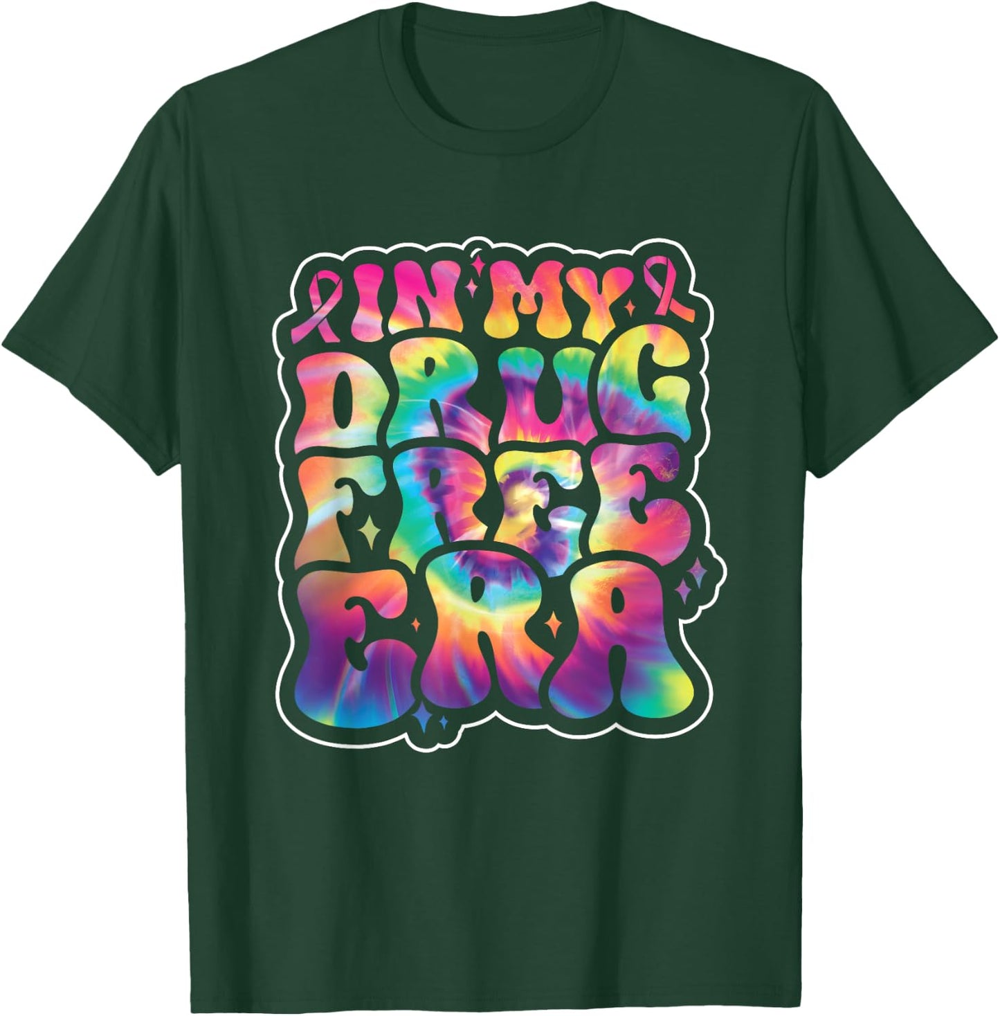 In My Drug Free Era Red Ribbon Week Awareness Tie Dye Groovy T-Shirt - T-Shirt | Forest